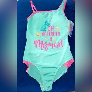 Candy Girl Swim Mermaid One Piece Bathing Suit US Size 10/12 New